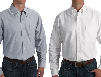 93% off Woven Cotton Oxford Long Sleeve Men's Shirt (2nds)