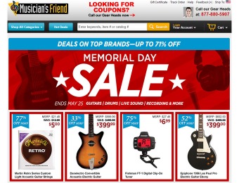 Musician's Friend Memorial Day Sale - Doorbuster Deals Up to 71% off
