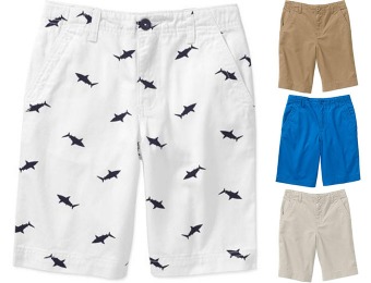 Extra 10% off Faded Glory Boys' Solid Flat Front Shorts, 8 colors