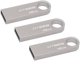 49% off 3x Kingston DataTraveler SE9 16GB USB 2.0 Flash Drives
