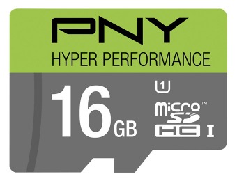 $20 off PNY 16GB microSDHC Class 10 UHS-I/U1 Memory Card - Multi