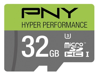 $30 off PNY 32GB microSDHC Class 10 UHS-I/U3 Memory Card - Multi