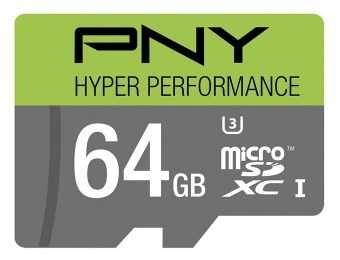 $47 off PNY 64GB microSDHC Class 10 UHS-I/U3 Memory Card - Multi