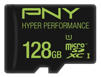 $55 off PNY 128GB microSDHC Class 10 UHS-I/U1 Memory Card - Multi
