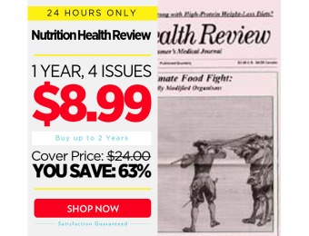 $15 off Nutrition Health Review Magazine, $8.99 / 4 Issues