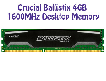 49% off Crucial Ballistix 4GB 1600MHz Desktop Memory