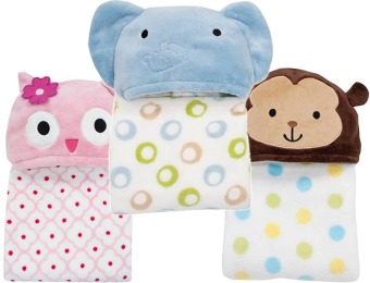 47% off Lambs & Ivy Hooded Coral Fleece Blanket, 4 choices