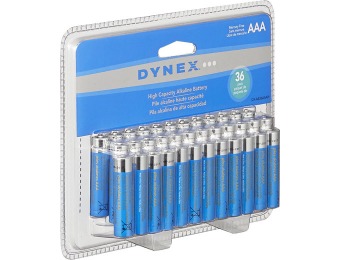 36% off Dynex AAA Batteries (36-Pack) - Blue/Silver