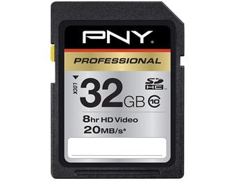71% off PNY P-SDH32G10-GES3 32GB SDHC Class 10 Memory Card