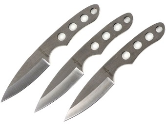 50% off Set of 3 Ninja Stealth Silver Throwing Knives w/ Nylon Case