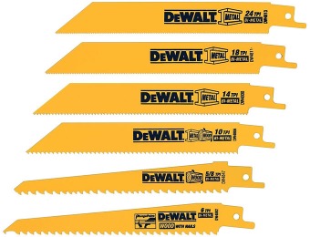 53% off DeWalt DW4856 6-Pc Reciprocating Saw Blade Set
