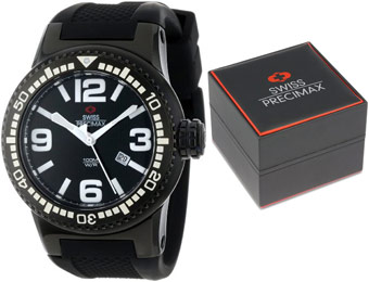 92% off Swiss Precimax SP12028 Titan Black Silicone Watch