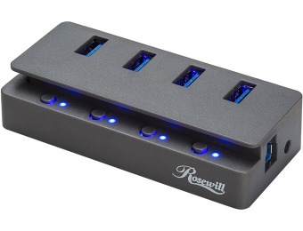 67% off Rosewill 4-Port USB 3.0 Hub with On/Off Switch (RHB-341)