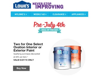 Deal: Two for One Select Ovation Interior or Exterior Paint