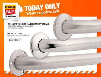 Up to 90% off Select Bath Safety Systems & Rails
