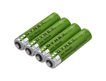 50% off 4-Pack Dynex Rechargeable AAA Batteries DX-NB4AAA