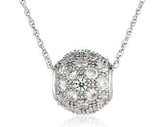 $96 off Platinum Plated Sterling Silver Cubic Zirconia Ball Pendant