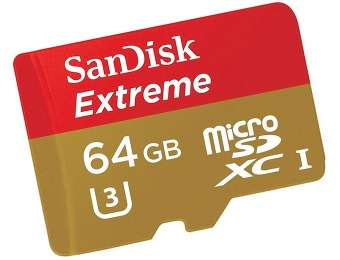 40% off SanDisk 64GB Extreme microSDHC UHS-I Memory Card