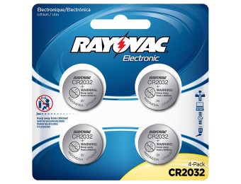 $5 off Rayovac KECR2032-4 2032 Lithiium Batteries (4-pack)