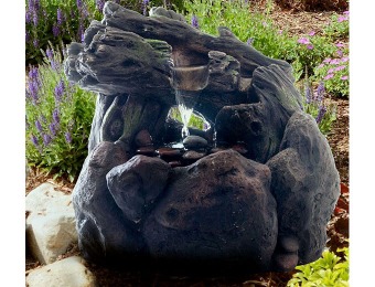Extra 25% off Pure Garden LED Lighted Rockery Fountain w/ Pump