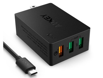 $36 off Aukey 42-Watt 3-Port USB Device Quick Wall Charger