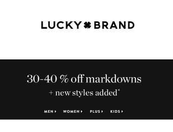 Extra 30% - 40% of All Sale Styles at Lucky Brand