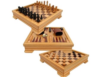 34% off Deluxe 7-in-1 Game Set - Chess, Checkers, Backgammon...