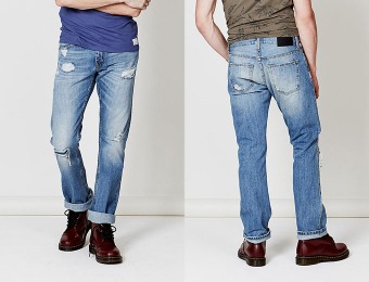 82% off Adam Levine Men’s Super Destructed Jeans - Straight Fit