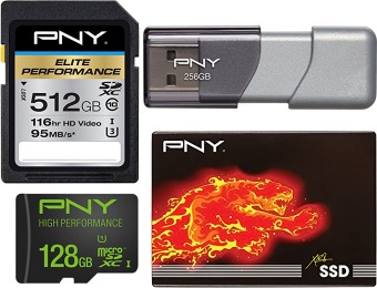 Up to 50% off PNY Memory Cards, Flash Drives, and SSDs