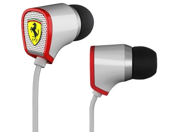 85% off Ferrari Scuderia Earphones with 3-Button Remote, White