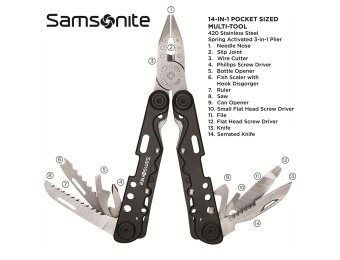 $60 off Samsonite Deluxe 14-in-1 Stainless Steel Multi Tool