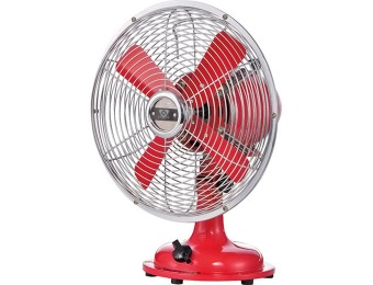 38% off 8" All Metal Adjustable Oscillating Table Fan, Red