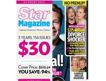 94% off Star Magazine 3-Year Subscription $30 / 156 Issues
