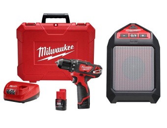 $33 off Milwaukee 2407-22B M12 Lithium-Ion Drill Kit + Speaker