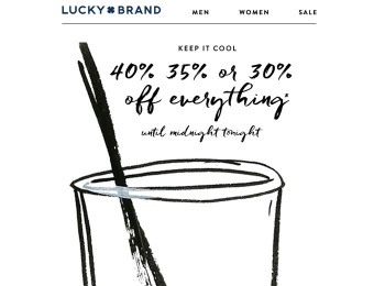 Lucky Brand Flash Sale - 40%, 35%, or 30% off Everything