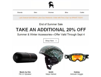 Extra 20% off Summer & Winter Accessories at Backcountry