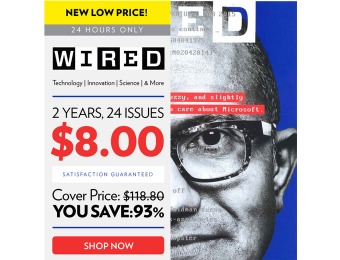 93% off Wired Magazine 2-Year Subscription, $8 / 24 Issues