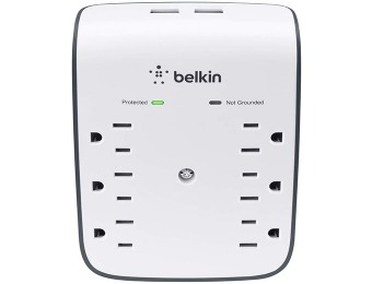 44% off Belkin SurgePlus 6-Outlet Wall Mount w/ Dual USB Ports