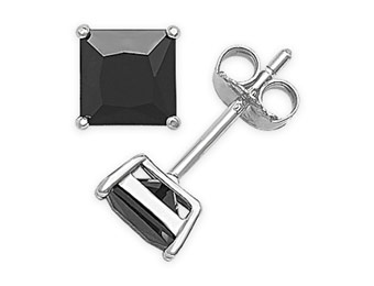 91% off Manmade 1ct Black Diamond Sterling Silver Earrings