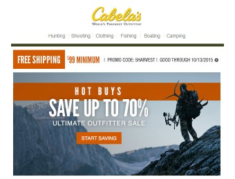 Cabela's Ultimate Outfitter Deals - Up to 70% off