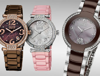 89% off Burgi Women's Ceramic Watches, 11 Styles Available