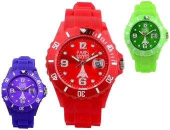 $117 off Paris Watch Silicone Quartz Watches, 13 Colors