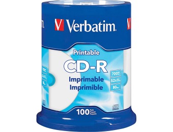 $41 off 100-Pack Verbatim White 52x CD-R Disc Spindle