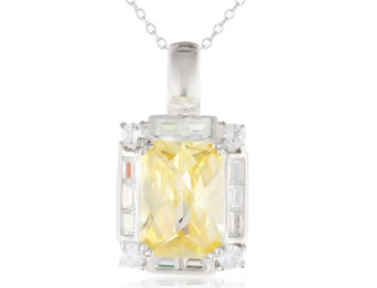 57% off Sterling Silver Yellow & White Simulated Diamond Pendant
