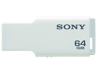 53% off Sony 64GB Micro Vault USB 2.0 Flash Drive, White