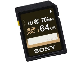 58% off Sony 64GB Class 10 UHS-1 SDXC 70MB/s Memory Card