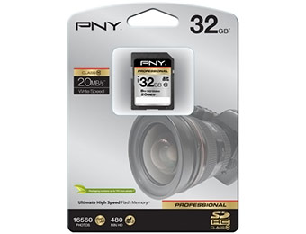71% off PNY 32GB SDHC Class 10 Memory Card