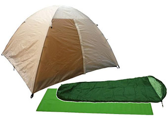 5-Piece Tent Combo Kit with 2 sleeping bags and ground mats
