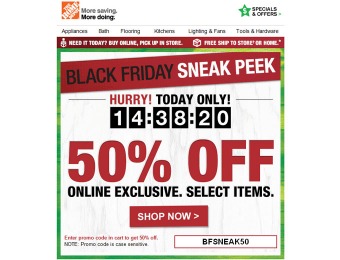 Save 50% off Home Depot Black Friday Sneak Peek Deals