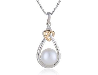 $125 off Sterling Silver & 14k Gold Pearl & Diamond Pendant